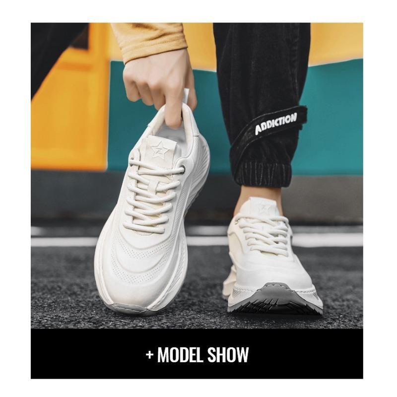 Men's Shoes,Leather Sports Casual Shoes,Korean Version of The Height of The Old Dad Tide Shoes