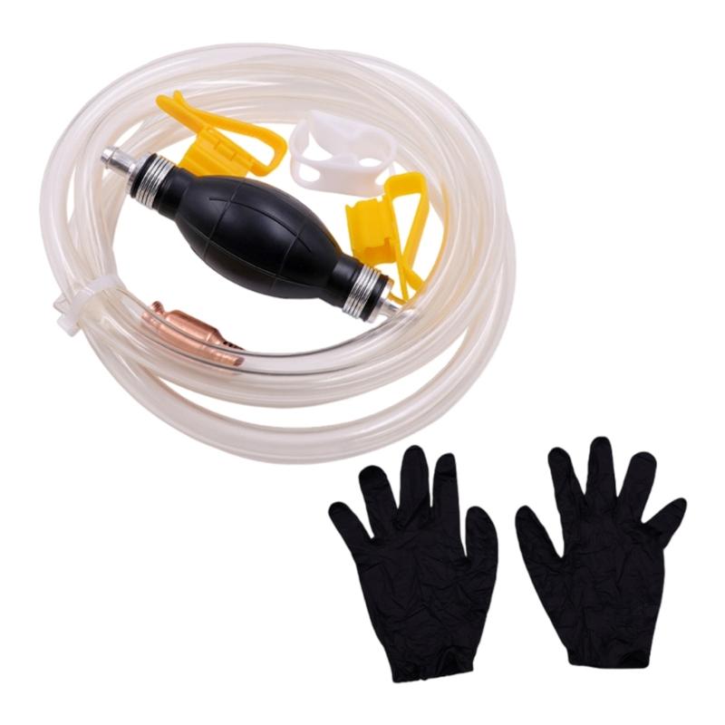 Ergonomic Hand Squeeze Oil Pump Gasolines Siphon Hose Pump For Auto HVAC Maintenance Natural Rubber Construction
