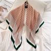 High-end silk scarf letter H luxury designer scarf simple and versatile shawl twill silk large square scarf European and American style