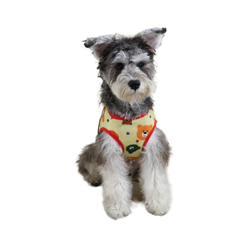 Pet clothing dog cat vest bear print cute breathable new clothes summer clothing thin small medium dog