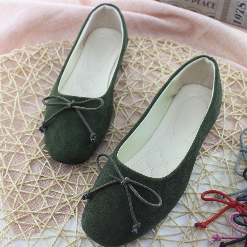 

Женская обувь Tide Bow Shallow Mouth Square Head, корейская версия, модная повседневная обувь, одинарные туфли, женские, большого размера 43 42