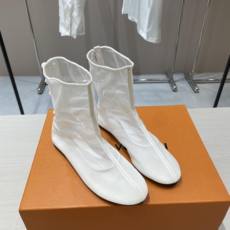 Balerini Plasa Designer Cu Pantofi Femei Botine Noi În 2024 Vară Primăvară Vârf Rotund Damă Cizme Scurte Încălțăminte Femei