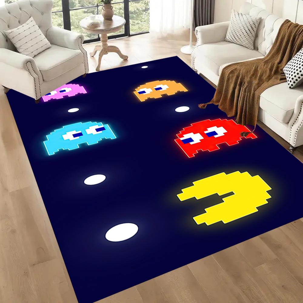 Pac-man Adventure Square rugs are a great choice for living rooms, bedrooms, home décor, and as gifts.