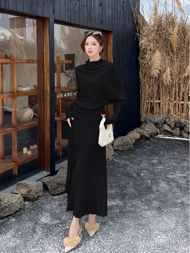 High-Quality Autumn/Winter Knit Sweater Skirt Set for Women