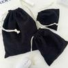 3pcs/set Solid Color Corduroy Drawstring Cosmetic Bags Gift Package Storage Bag Travel Cosmetic Lipstick Makeup Organizer Pouch