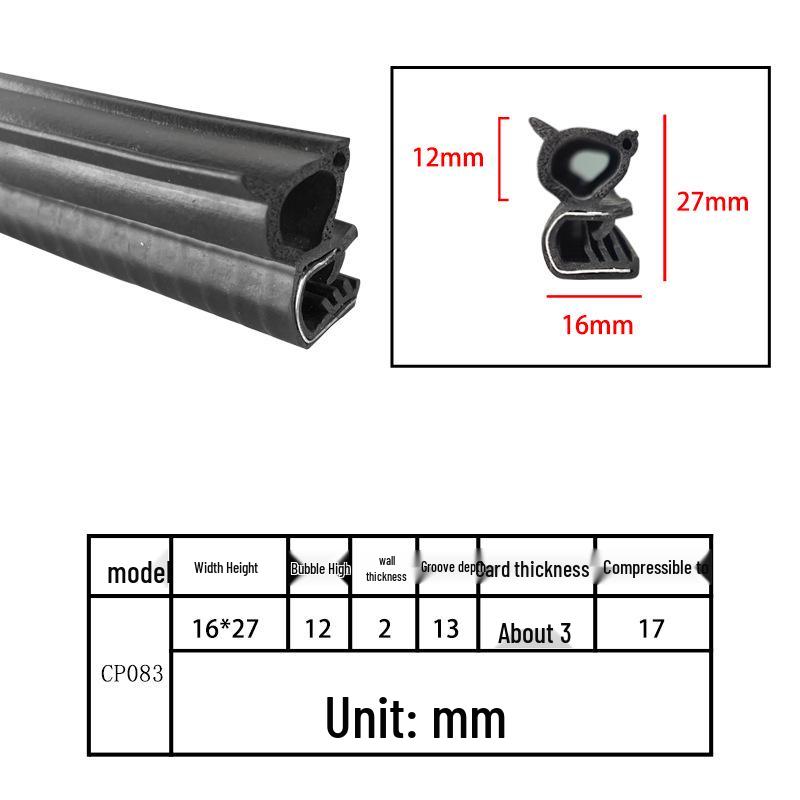 U-Shaped Rubber Steel-Backed Sealing Strip for Car Doors and Cabinets