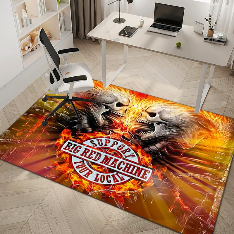 1PC Skull Dark Gothic Pattern Printed Carpet Rug for Living Room Bedroom Home Sofa Decoration,Non-slip Floor Mat Floor Mat