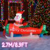 2.7M/8.9FT Christmas Decorations Inflatable Toy Santa Claus Airplane Home Yard Ornaments with LED Christmas Outdoor Party Toy