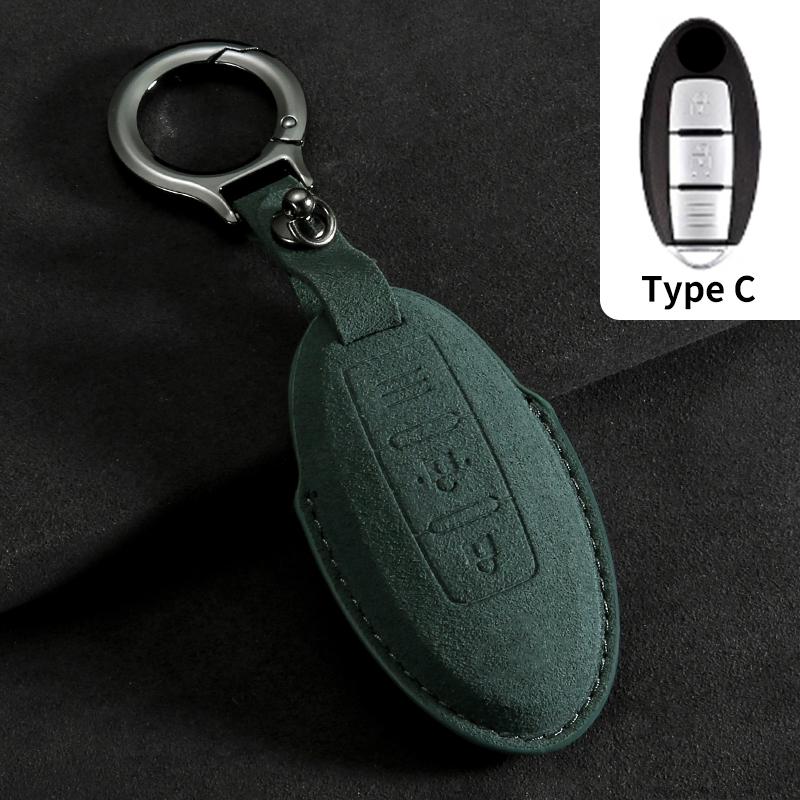 Suede Car Key Case Cover Fit For Q50 Q60 Q70 Qx50 Qx60 Qx70 G25 Fx Jx35 Fx25 Fx35 Ex37 Non-Oem Key Fob Protector