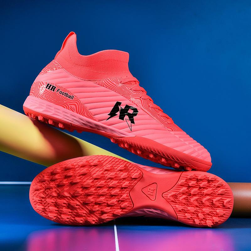 New youth sports football shoes men's and women's high-top HR football shoes match football shoes men's training shoes
