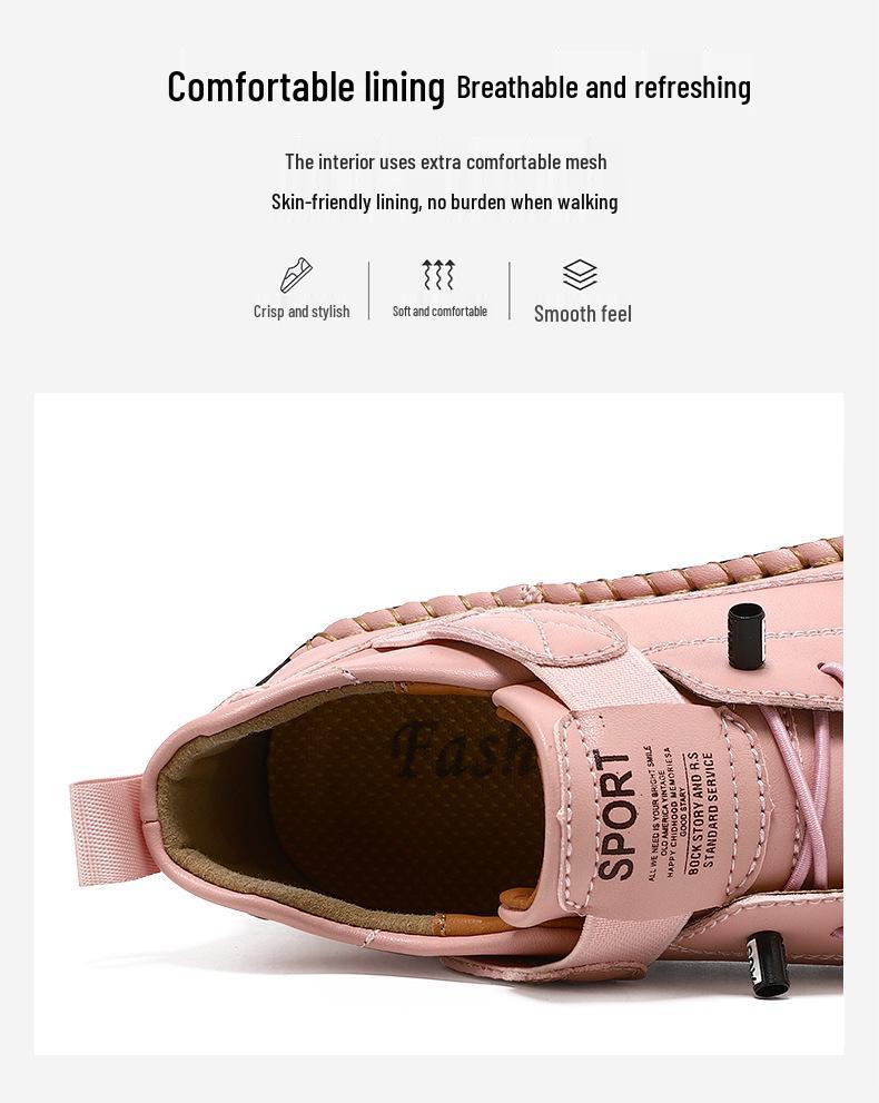 Hand-Stitched Women's Soft Sole Flat Shoes for Autumn/Winter