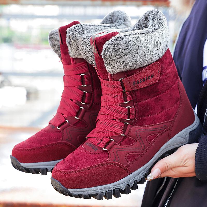 Plus Size Women's High-Top Snow Boots – Autumn/Winter Bestseller, Velvet Lined and Warm.