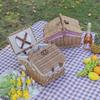 Cesto Tradizionale per Picnic Cesto portaoggetti in Vimini Fatto a Mano Cesto da Viaggio Campeggio Essenziale per Picnic Familiari
