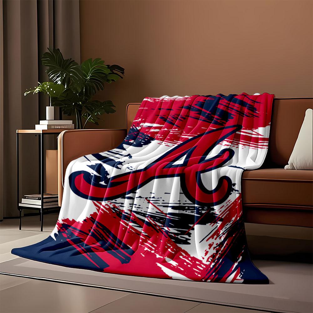 Red "A" On Abstract Brush Strokes Print Blanket Soft and Cozy Perfect for the Living Room Bed Sofa or a Nap,gift