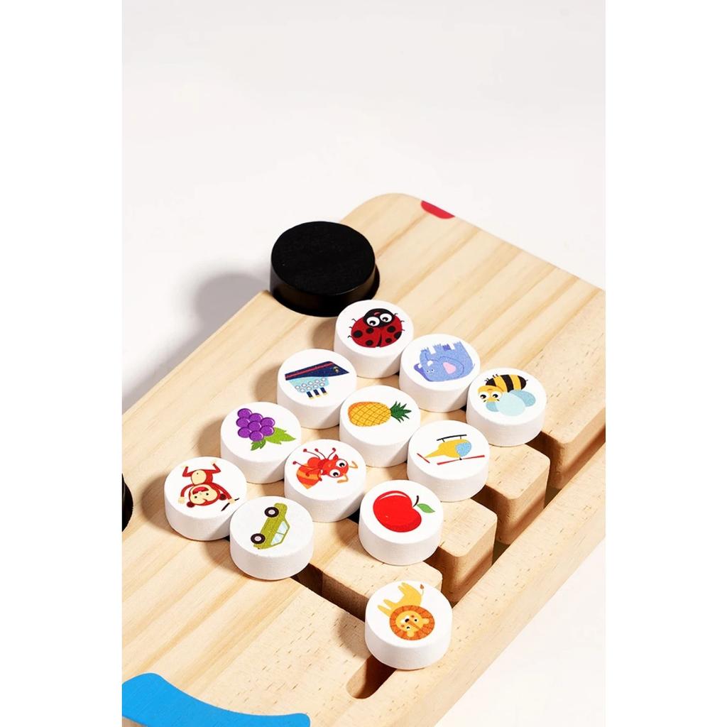 Montessori Wooden Color Matching Puzzles Logic Game Thinking Training Enlightenment Hand-eye Coordination Early Educational Toy