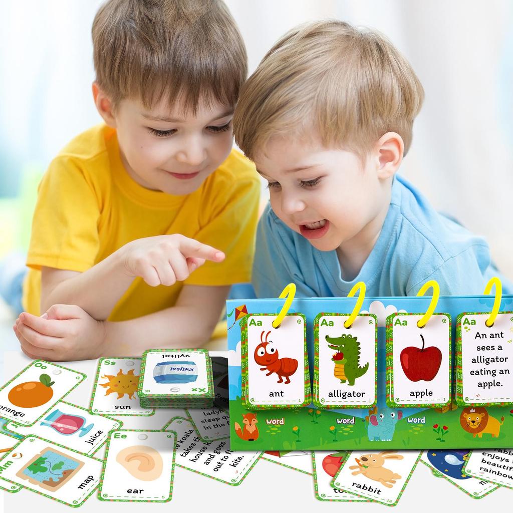 3D English Flashcards for Parent-Child Interaction - Educational Desktop Cards with Pictures and Text for Color Learning.