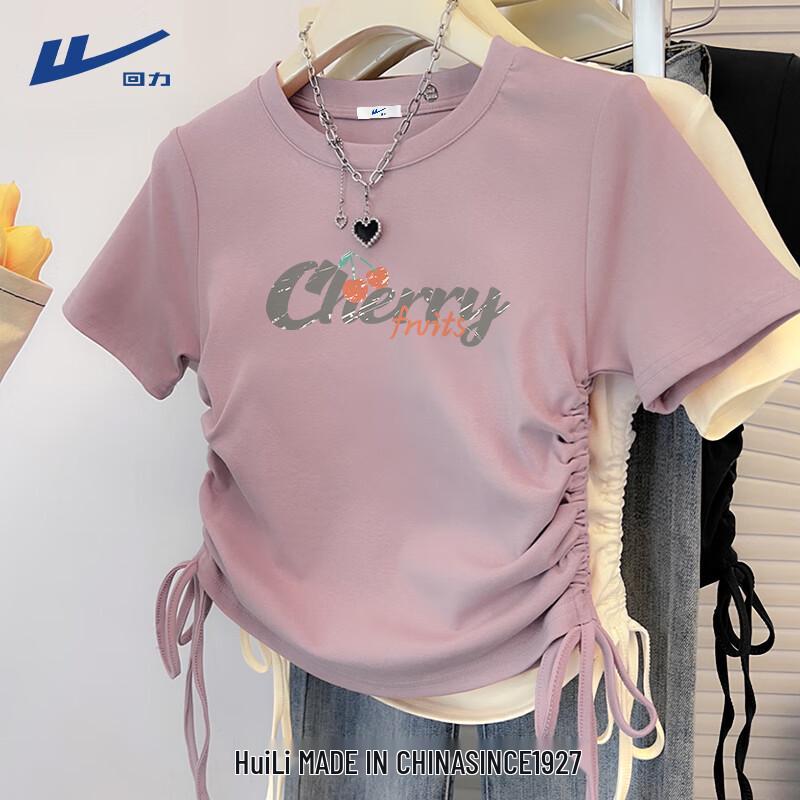 Warrior Women s Cherry Print Drawstring Slim Fit Tee L