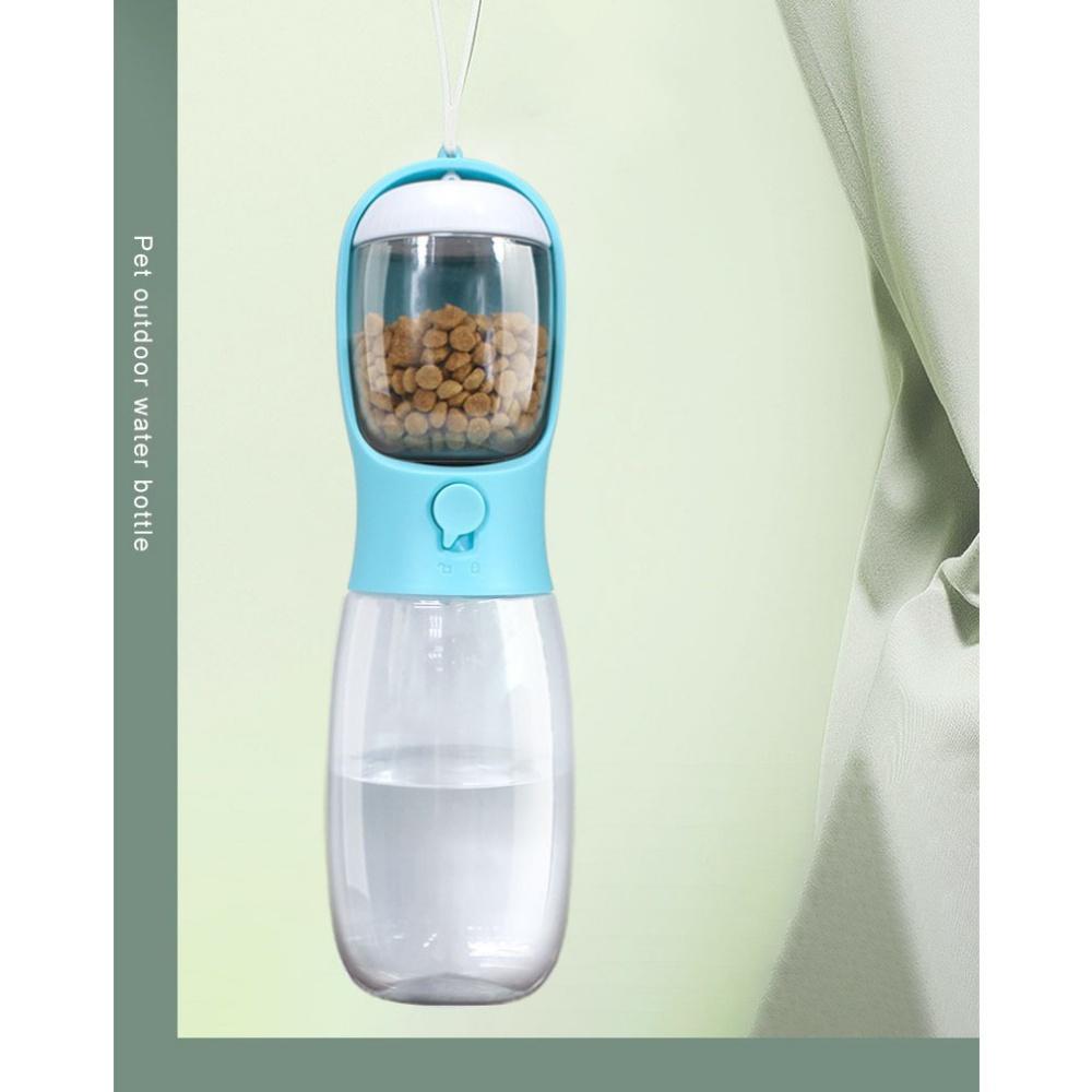 Dog Water Bottle with Food Container Travel Puppy Water Bowl Portable Pet Dispenser