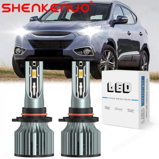 9012 For Hyundai Tucson 2014-2015 LED Headlights High Low Beam 6500K White Bulbs