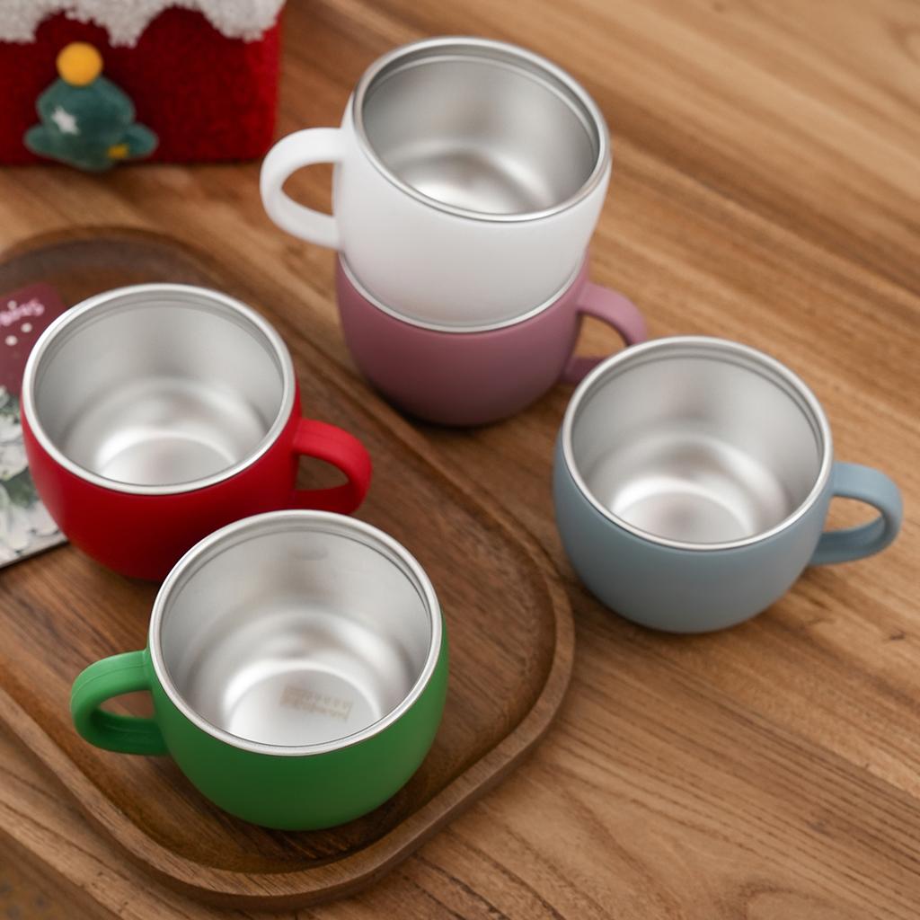 Color Kids 1 Stück Einhand-Fütterbecher BPA-frei Baby Edelstahl-Wasserbecher Abnehmbarer Silikon-Flüssigkeitsbecher Weihnachtsgeschenk
