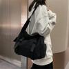 Harajuku Canvas Messenger Bag Solid Color Women Crossbody Bags Large Capacity Shoulder Bag Multiple Pocket Bolsos Sac