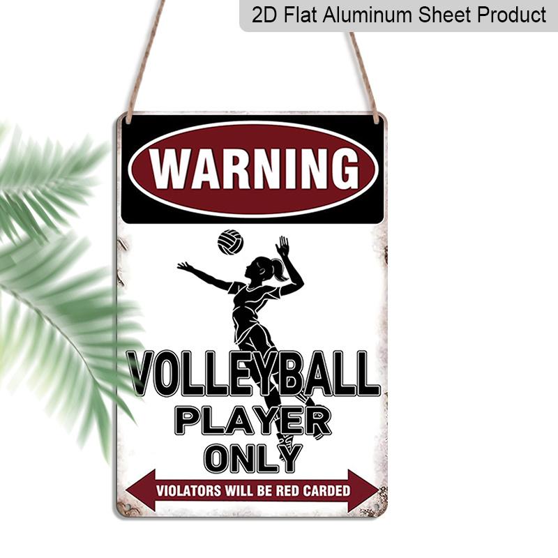 

2D Flat 1pc Warning Volleyball Player Only Metal Sign 7.87x11.81inch - Aluminum Funny Sports Decor for Volleyball Fans, Home, Gym, Team Room 20*30cm