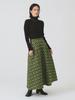 Ray Beams Women's Floral Jacquard Flared Skirt, Green 0