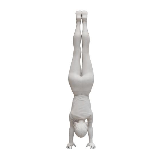 Inverted Girl Figurine 3D Athlete Statue Printed Inverted White