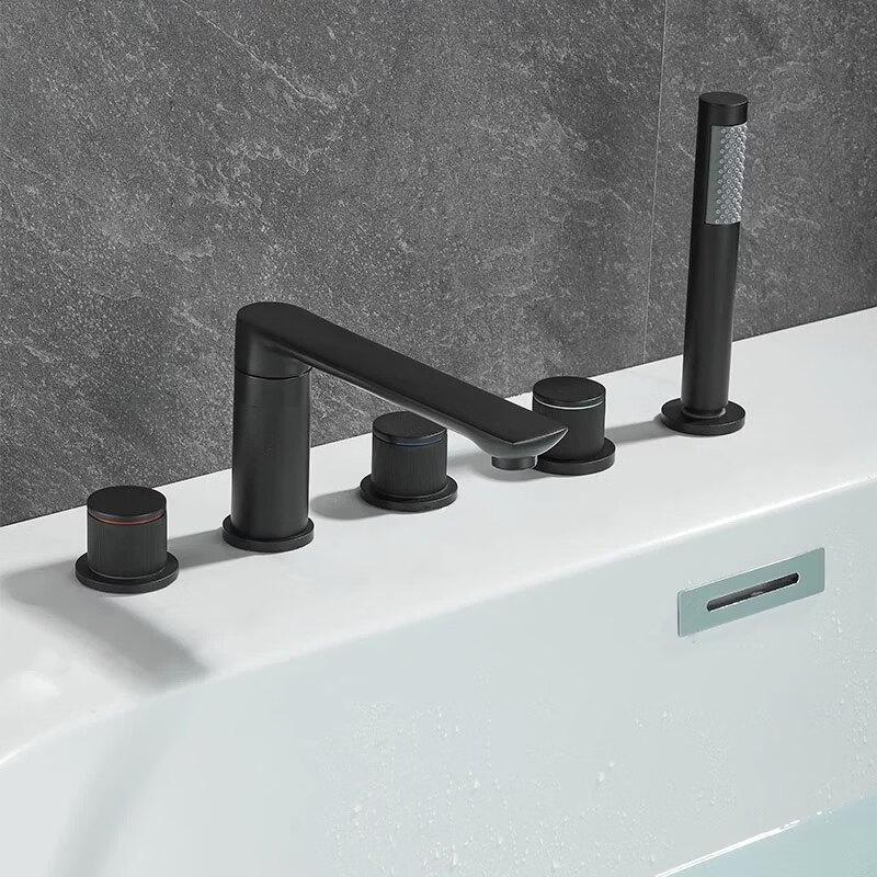 TLXT Rotatable Deck Mounted Bathtub Faucet Set