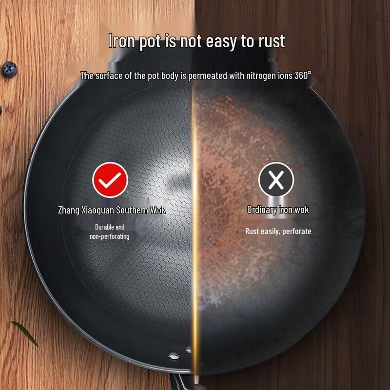 Debao 32cm Refined Iron Wok