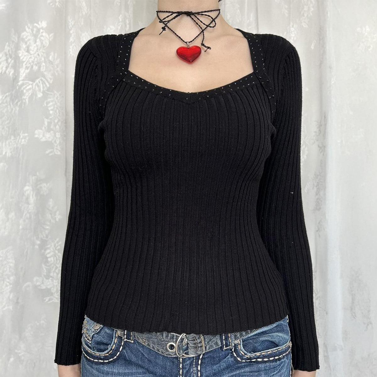 

Базовая футболка с длинным рукавом для женщин шерсть шерстяная женская одежда 2025 осень и зима Азия S чёрный