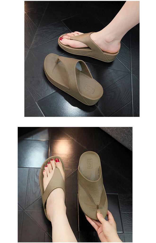Women's Beach Wedge Heel Flip-Flops: Soft Sole, Waterproof, Non-Slip, Thick Sole, Summer Thong Sandals