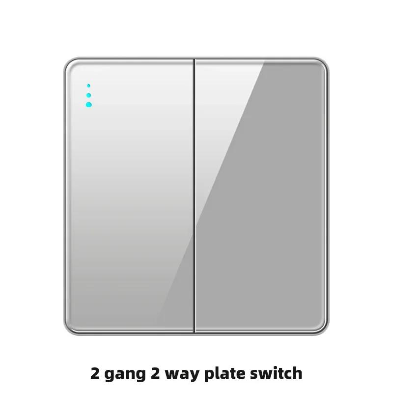 Deluxe Grey Tempered Glass Panel UK 13A Plug Electrical Socket, Double 5 Pin Socket and Switch, EU Universal USB C Wall Socket