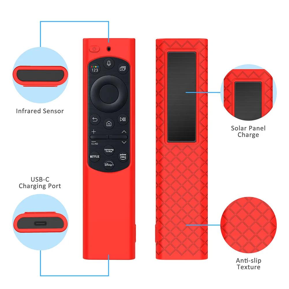 Silicone Remote Control Cover with Lanyard Remote Control Cover Case Shockproof for Samsung Bn59 Series