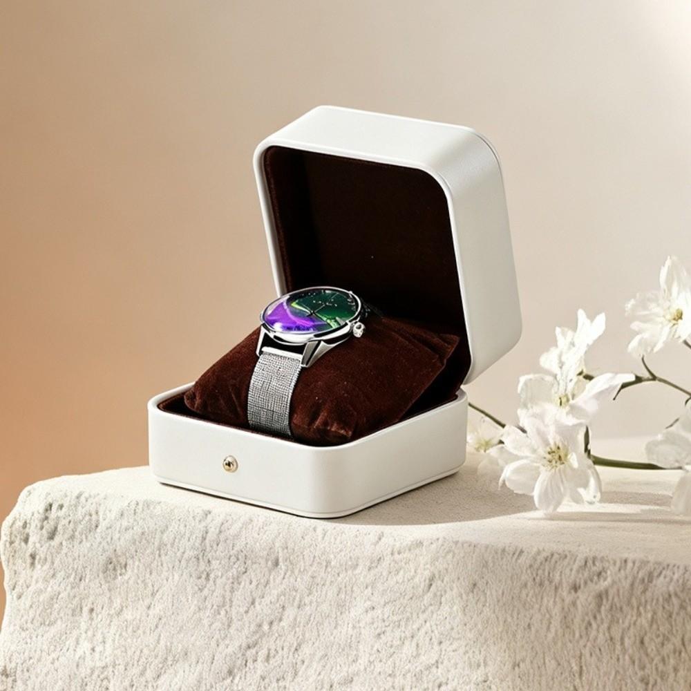 With Watch Pillow Watch Holder Box Gold Trim Gift Packaging Case Luxury Jewelry Organizer Bracelet