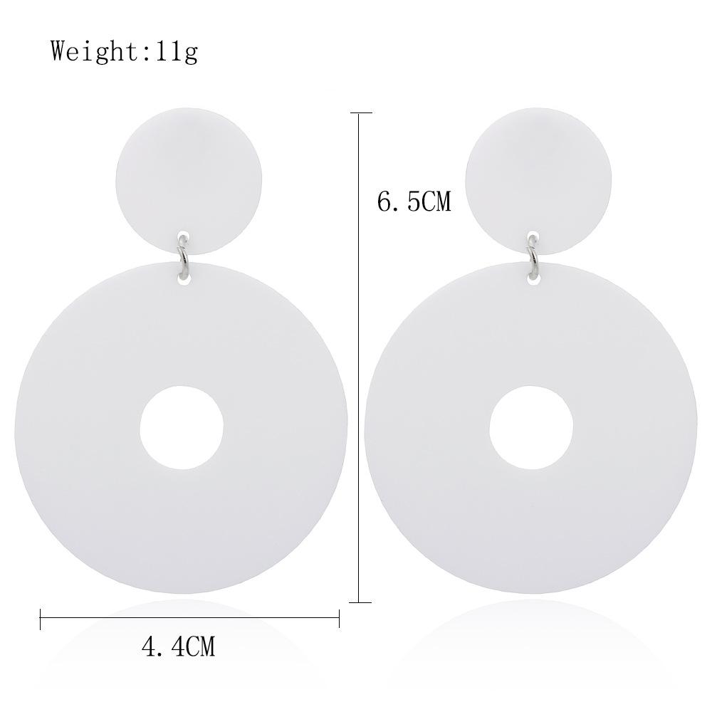 

Европейские и американские новые милые и симпатичные серьги-гвоздики из акрила однотонной серии, геометрические круглые серьги белый