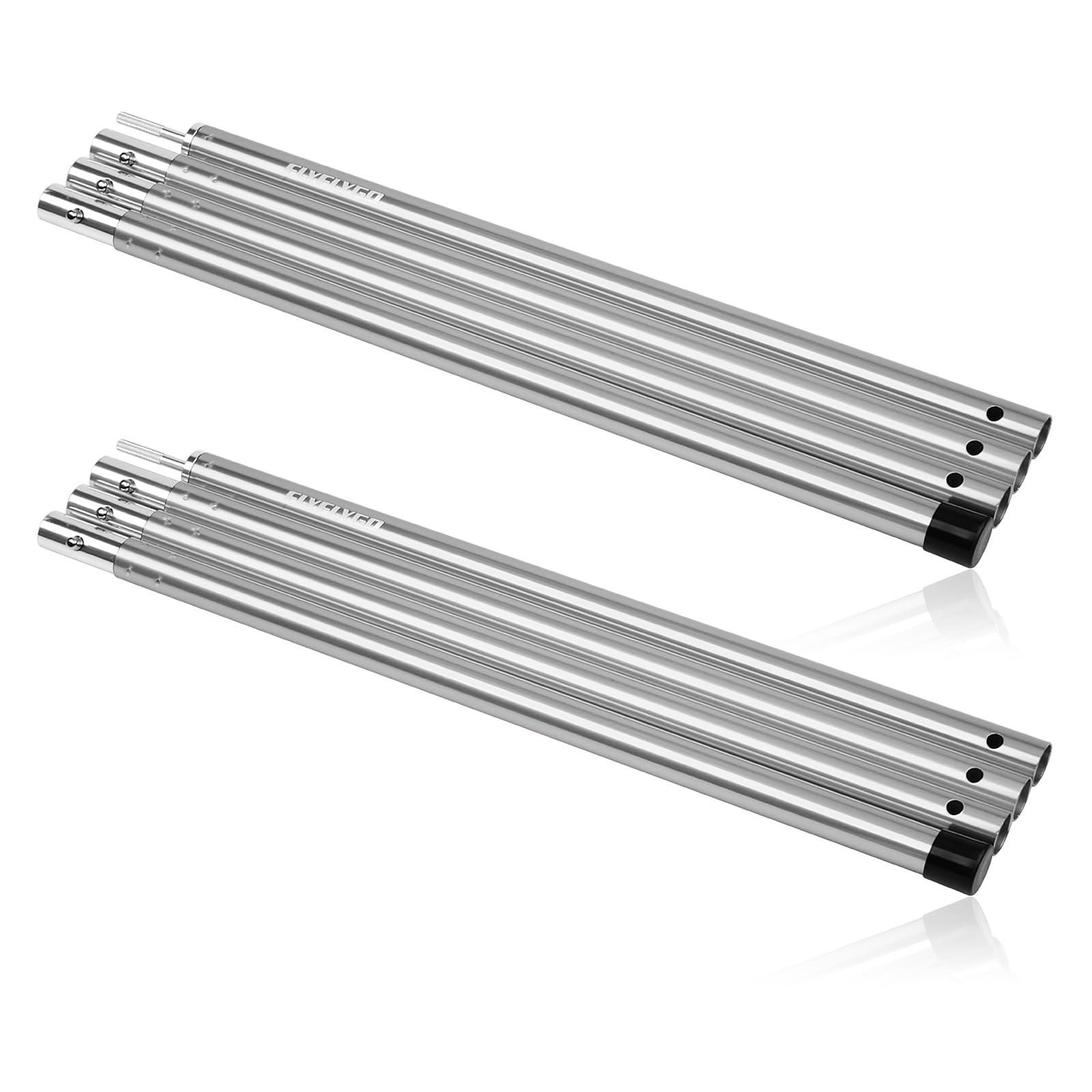 

FLYFLYGO Big Tarp Pole, Tent Pole, 200cm, Aluminum, Storage Bag, 25mm Diameter, 4-Section Link, Set of 2, Split Type (Silver)