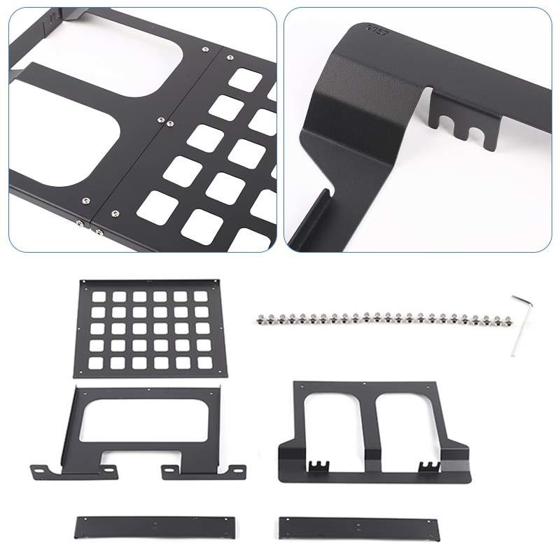 Top Front Roof Rack Shelf Luggage Storage Carrier Shelf For Jeep Wrangler JL For JT Gladiator 2018 Up Interior Accessories ( Iron)