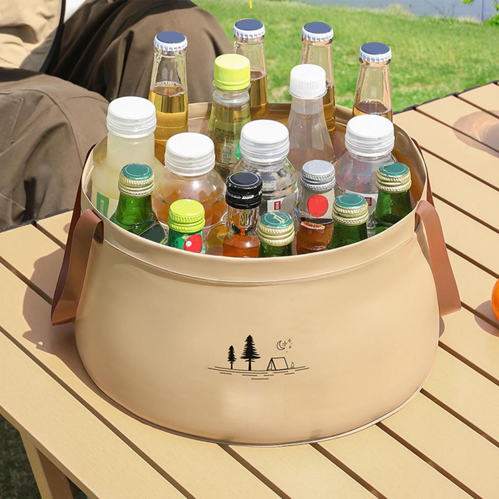 Folding Bucket, Small Bucket With Handle, Lightweight High-density Water Container, Portable Washbasin, Suitable For Cleaning, Gardening, Camping