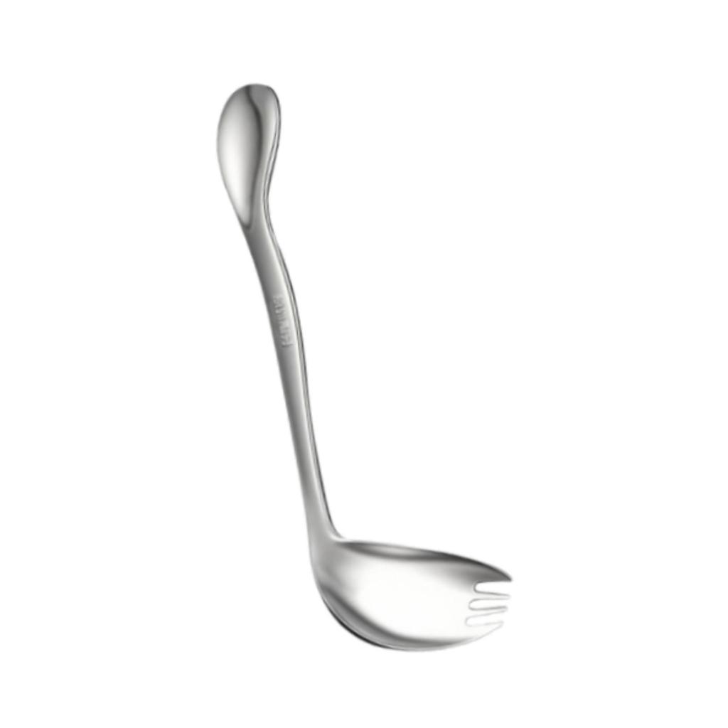 Curved Utensil Ergonomic Comfort Adaptive Utensils Auxiliary Cutlery Stainless Steel Angled Spoon and Fork for Elderly Weak Grip