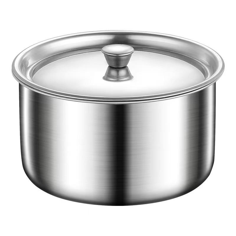 Mehrzweckschüssel aus Edelstahl mit Deckel - Schmortopf, Gewürzglas, Gewürzbox, Schmalztopf