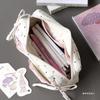 Minimalist Polka Dot Pencil Case With Large Capacity For Students And Makeup Storage