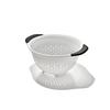 OXO 3-Quarter Plastic Colander with Legs, White, with Efficient Draining Design