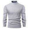 Men's Half Turtleneck Slim Fit Pullover Plus Velvet Long Sleeve Solid Color Sweater Men's Warm Knitted Sweater