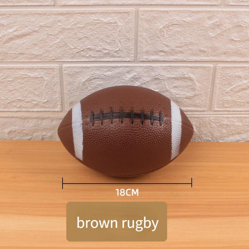 Hot! children's and youth team game rugby PVC inflatable elastic rugby ball sports equipment red brown rugby American football
