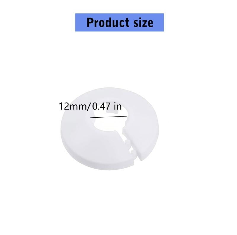 12mm Drain Pipe Concealer Rings Smooth Decorative Cover Leak Proof Pipe Trim Rings 20pcs Suitable for Sink Tub Piping