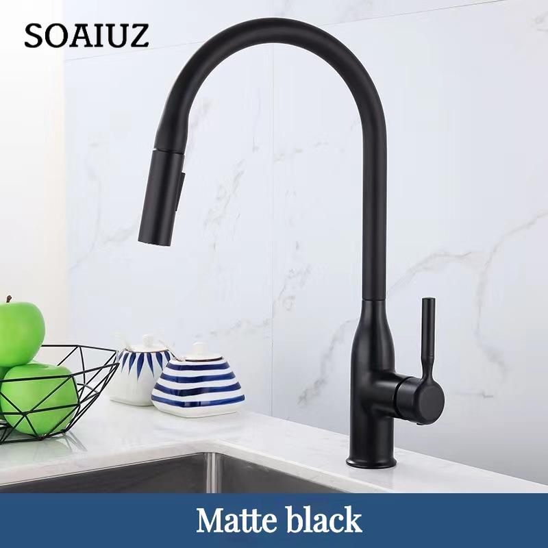 Pull Out Spout Kitchen Faucet Rotatable Spring Faucets Brass Mixer Tap Hot Cold Water Taps with Pull Down Sprayer Chrome