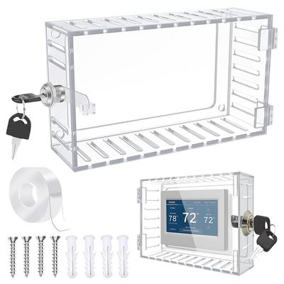 Boîtier de verrouillage de thermostat avec clé, protection de thermostat, boîtier de thermostat en acrylique, protection de thermostat murale pour thermostat sur mur