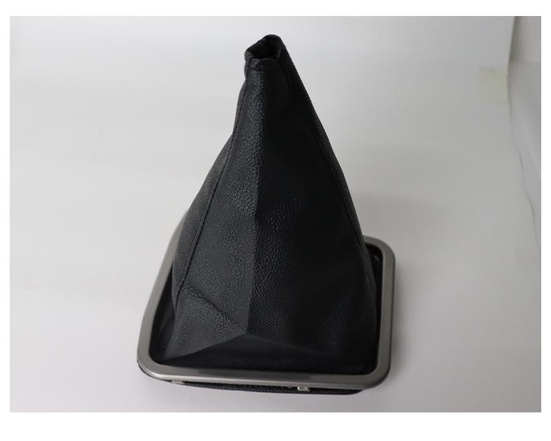 Black Leather Gear Shift Knob Cover with Silver Trim for Lifan 520 Cars