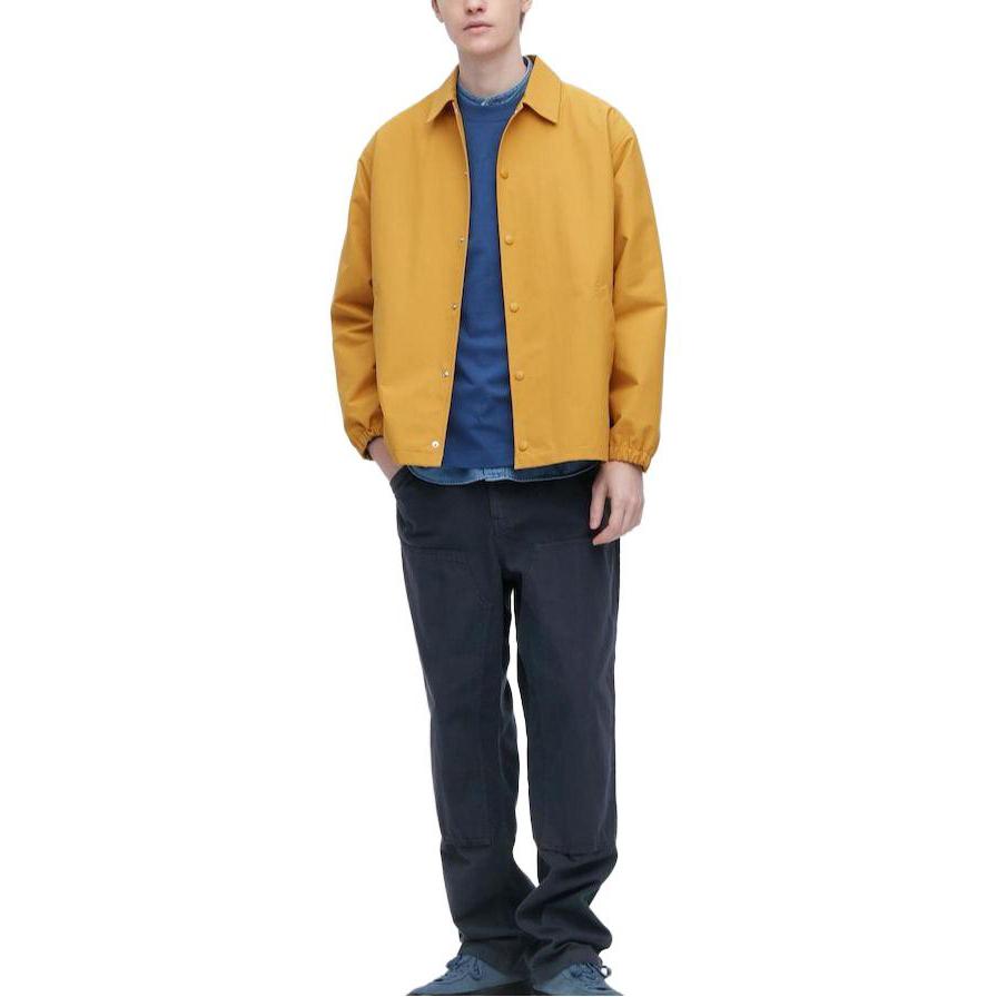 Uniqlo Solid Color Straight Leg Long Casual Pants Men Bottoms Navy-Blue 457928-69